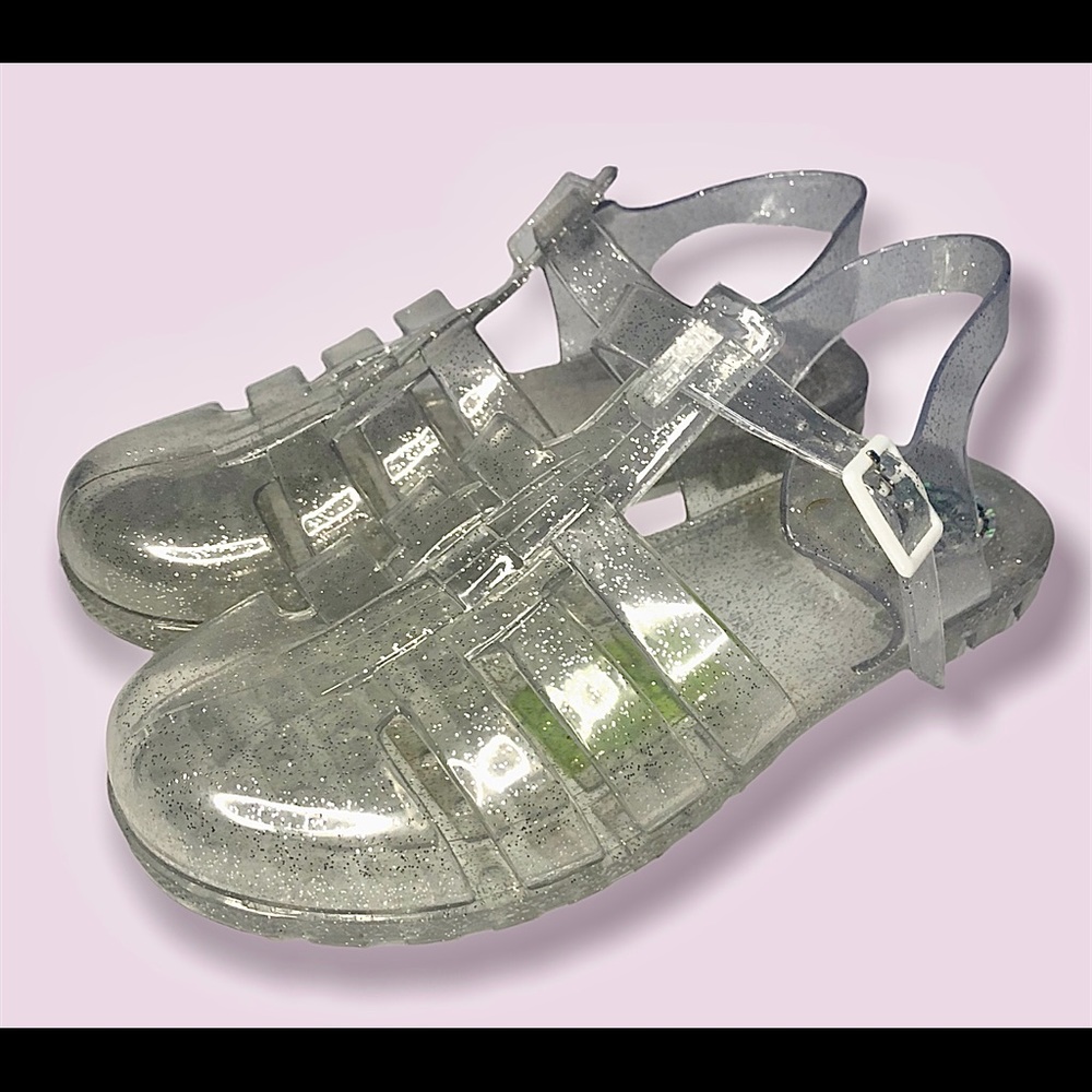 Women’s Clear Grey Transparent Jelly Sandal Flats